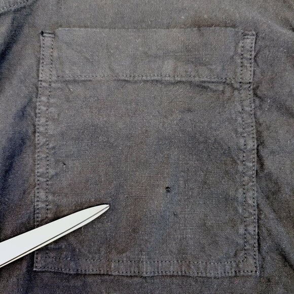 Frank & Eileen | Cotton & Flax Linen “Ireland” Black Long Sleeve Romper | Medium - Picture 9 of 13